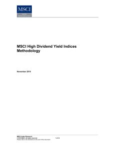 MSCI High Dividend Yield Indices Methodology