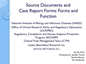 Source Documents and CRFs