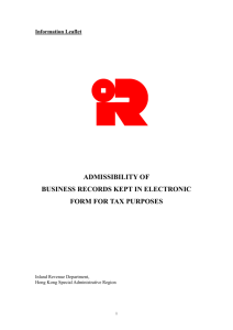 Admissibility of Business Records Kept in Electronic Form for Tax