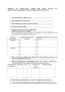FORMAT OF APPLICATION FORM FOR POSTS FILLED BY