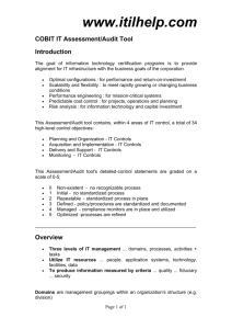 COBIT IT Assessment Tool/Audit