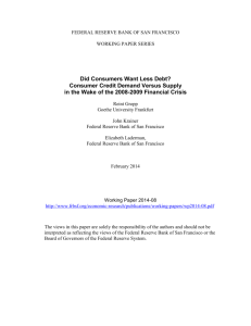 Did Consumers Want Less Debt? Consumer Credit Demand Versus