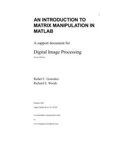 AN INTRODUCTION TO MATRIX MANIPULATION IN MATLAB