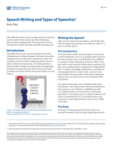 Speech Writing and Types of Speeches - EDIS