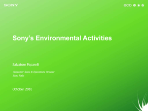 Sony‟s Environmental Activities