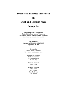 Product and Service Innovation in Small and Medium