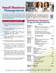 Small Business Management Brochure