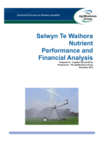 Selwyn Te Waihora Nutrient Performance and Financial Analysis