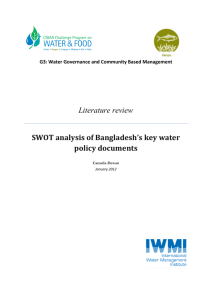 Literature review SWOT analysis of Bangladesh's key water policy