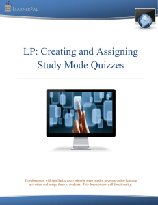 LP: Creating and Assigning Study Mode Quizzes