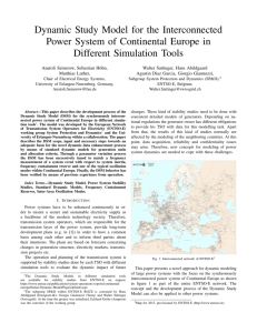 Dynamic Study Model for the Interconnected Power - ENTSO-e