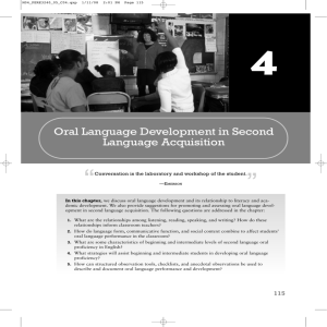 Oral Language Development in Second Language Acquisition