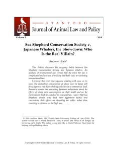 Sea Shepherd Conservation Society v. Japanese Whalers, the