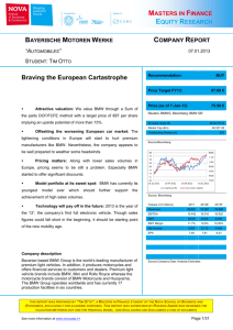 BMW Company Report Bloomberg - NOVA SBE UPDATE