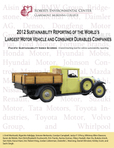 2012 Sustainability Reporting of the World's Largest Motor Vehicle