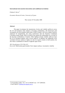 International stock markets interactions and conditional correlations