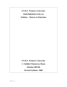 S. .D.T. Women's University (Sndt.digitaluniversity.ac) Syllabus