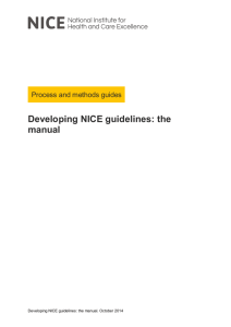 Developing NICE guidelines: the manual