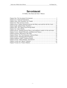 Chapter One: The Investment Environment