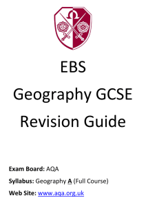 GCSE Geography Checklist