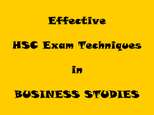 Effective HSC Exam Skills in BUSINESS STUDIES