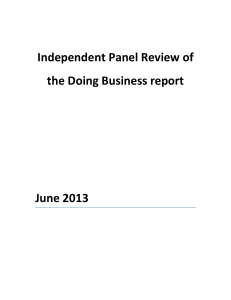 Independent Panel Review of the Doing Business report June 2013