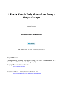 A Female Voice in Early Modern Love Poetry – Gaspara