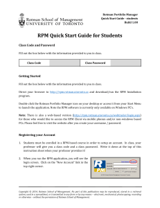 RPM Quick Start Guide for Students