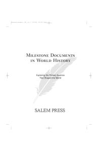 Milestone Documents in World History Volume 4 MB