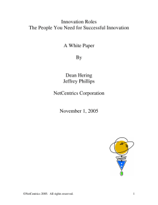 Innovation Roles The People You Need for Successful Innovation A