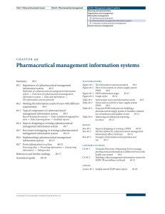 Pharmaceutical management information systems