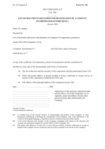 No. of Company F Form No. 236 THE COMPANIES ACT (Cap. 486