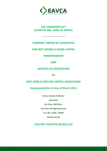 company limited by guarantee and not having a share capital