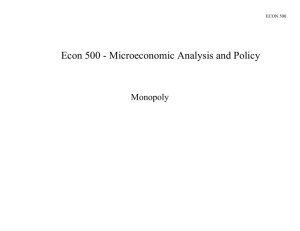 Econ 500 - Microeconomic Analysis and Policy