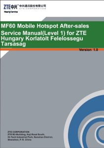MF60 Mobile Hotspot After-sales Service Manual(Level 1) for ZTE
