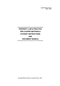 property law & practice pre-course materials student instructions and