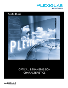 Plexiglas optical and transmission characteristics