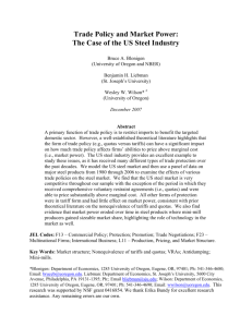 Trade Policy and Market Power: The Case of the US Steel Industry