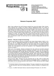 Siemens Corporate, 20071 - Lehrstuhl für Unternehmensführung