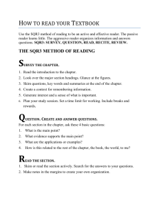 HOW TO READ YOUR TEXTBOOK