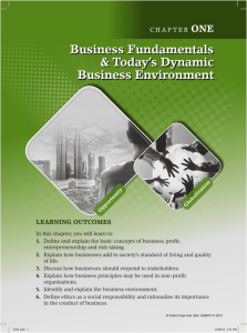 Business Fundamentals & Today's Dynamic Business