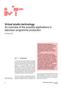 Virtual studio technology An overview of the possible applications in