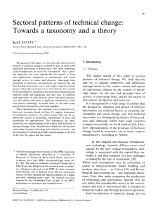 Sectoral patterns of technical change: Towards a taxonomy and a