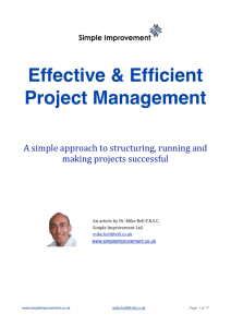 Effective and Efficient Project Management