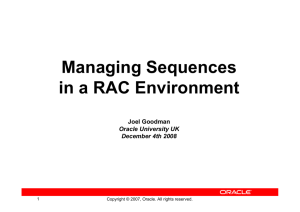 Managing Sequences in a RAC Environment