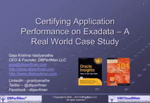 Certifying Application Performance on Exadata