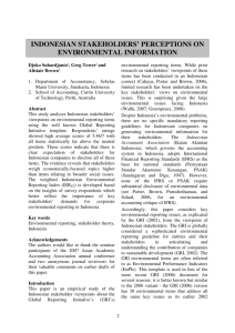 indonesian stakeholders' perceptions on environmental information