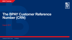 The BPAY Customer Reference Number (CRN)