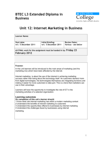 BTEC L3 Extended Diploma in Business Unit 12