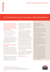Tax considerations for your Transition to